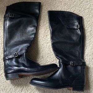 Black Leather Riding Boots